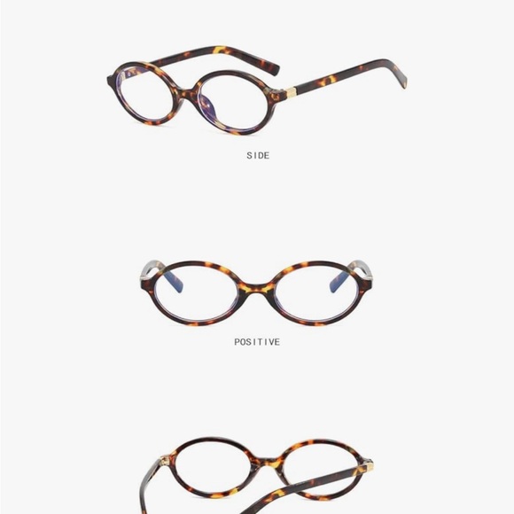 Oval Small Frame Retro Plain Eyeglasses - Picture 3 of 9